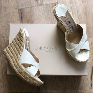 Jimmy Choo Heels Platform Espadrille Wedge Sandals Size 6 - $385 Retail